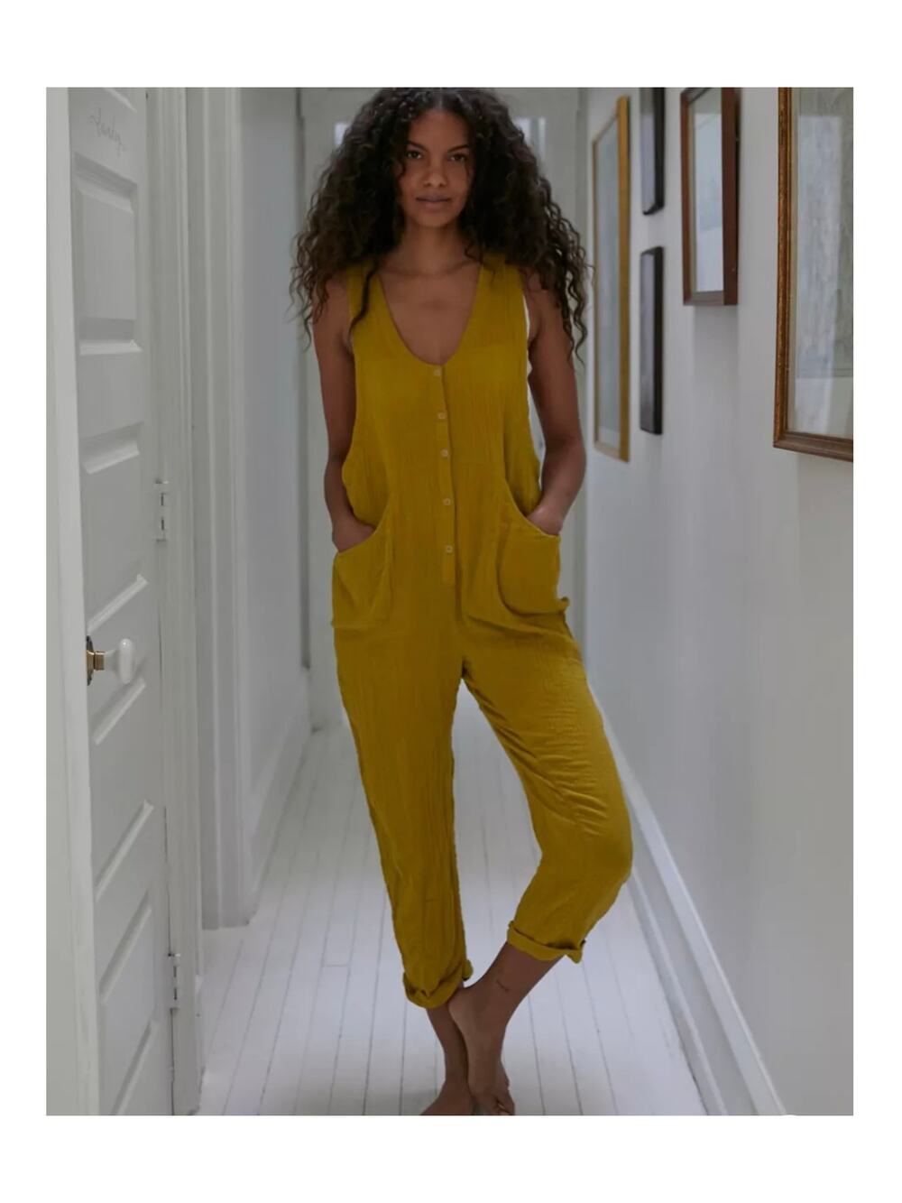 Out From Under Rhea Button Front Jumpsuit -Small